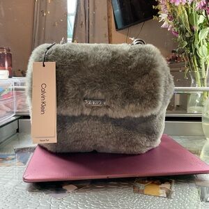 Calvin Klein faux fur crossbody bag